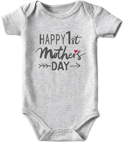 shlrzy Happy First Mothers Day Newborn Baby Boy Girl Outfit Bodysuit New Mom Gifts Mommy'S Day in Saudi Arabia