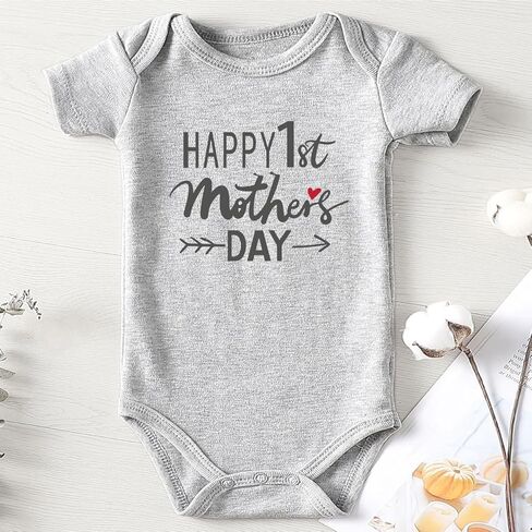 shlrzy Happy First Mothers Day Newborn Baby Boy Girl Outfit Bodysuit New Mom Gifts Mommy'S Day in Saudi Arabia