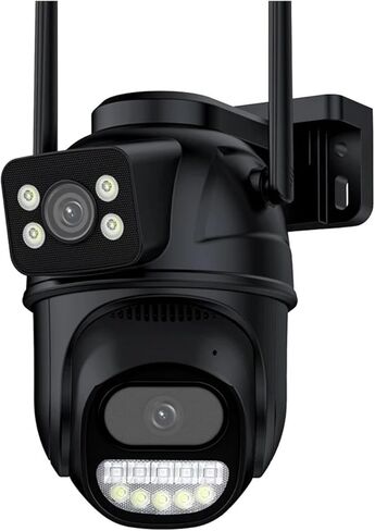 6K 12MP Outdoor WiFi Camera PTZ 8X Optical Zoom Three Lens Dual Screens Video Surveillance 8MP Dual Lens CCTV Security IP Camera(UK Plug,12MP Add 64G Card) in Saudi Arabia