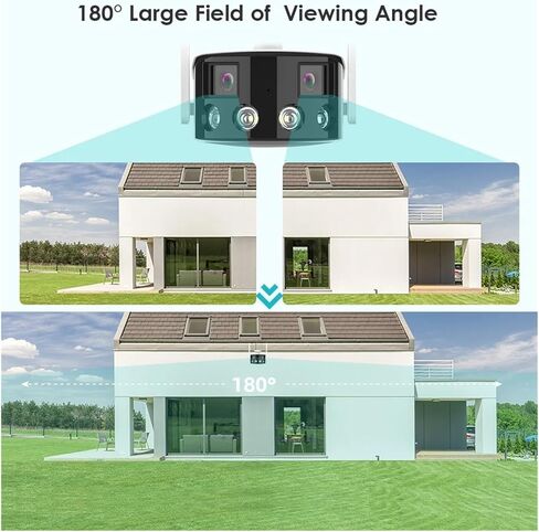 8MP 4K Dual Lens Ultra Wide Angle 180° WiFi IP Camera Cecurity Protection Ai Human Detect Security Surveillance ICSEE APP(8MP No SD Card) in Saudi Arabia