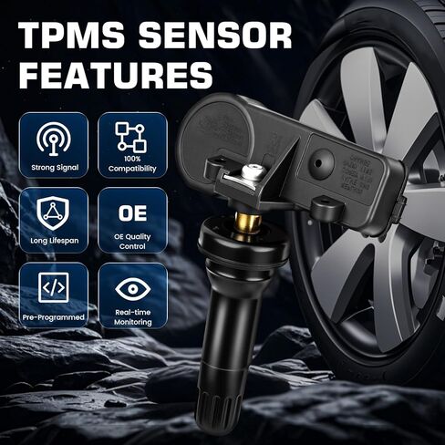 4pcs مستشعر TPMS لمستشعر ضغط الإطارات Chevrolet 315 ميجا هرتز لـ Chevy Silverado لـ GMC Sierra Yukon for Cadillac Tyre Monitoring Sensor Snap-in 13540600،15254101،1592396،43130-85z00 in Kuwait
