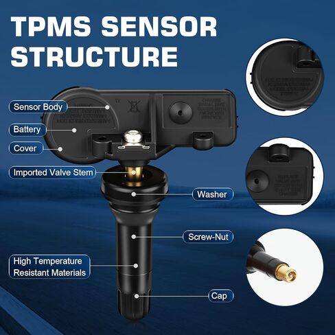 4pcs مستشعر TPMS لمستشعر ضغط الإطارات Chevrolet 315 ميجا هرتز لـ Chevy Silverado لـ GMC Sierra Yukon for Cadillac Tyre Monitoring Sensor Snap-in 13540600،15254101،1592396،43130-85z00 in Kuwait