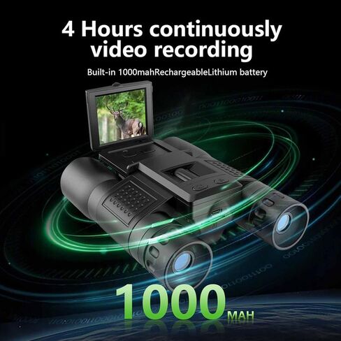 Luocute 12x32 مناظير رقمية مع كاميرا، 48MP 2.5K UHD 2.4 بوصة شاشة ملونة 8X تقريب رقمي من النوع C مسجل صور فيديو، لمشاهدة الطيور ومراقبة الحياة البرية والسفر in Kuwait