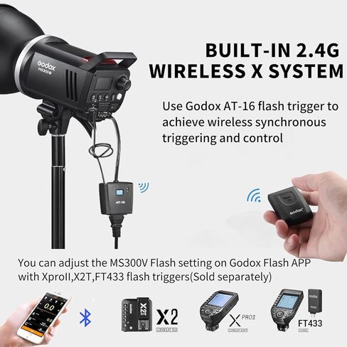طقم فلاش استوديو Godox MS300V من قطعتين للتصوير الفوتوغرافي، فلاش إضاءة ستروب احترافي بقدرة 600 وات مع مشغل، حامل ثلاثي القوائم، صناديق سوفت بوكس، حقيبة حمل، مظلة لالتقاط الصور الشخصية للمنتج in Kuwait
