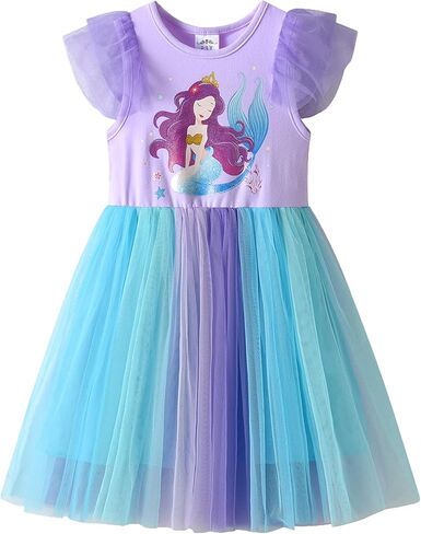 Vikita Girls Dresses Summer Summer Sleeve Toddler Girls Girls Clothes Party Tulle Dresses لمدة 3-12 سنة أطفال in Saudi Arabia