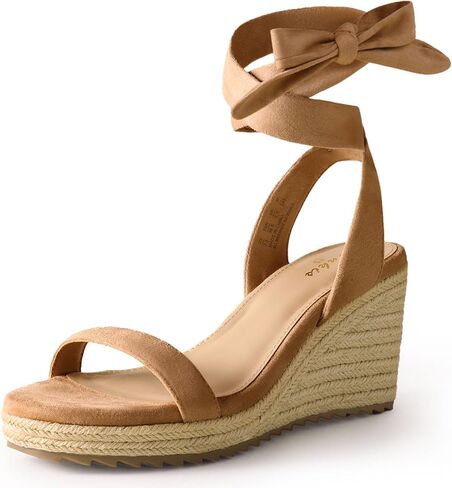 Ankis Women's Espadrilles Wedges Sandals Heels Women Tie Ankle Strap in Saudi Arabia