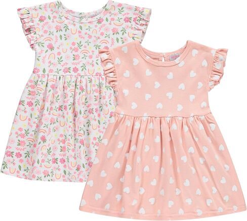 Cudlie 2-Pack Baby Girls’ Dresses – Adorable Prints and Everyday Value - 0-3M to 24M in Saudi Arabia