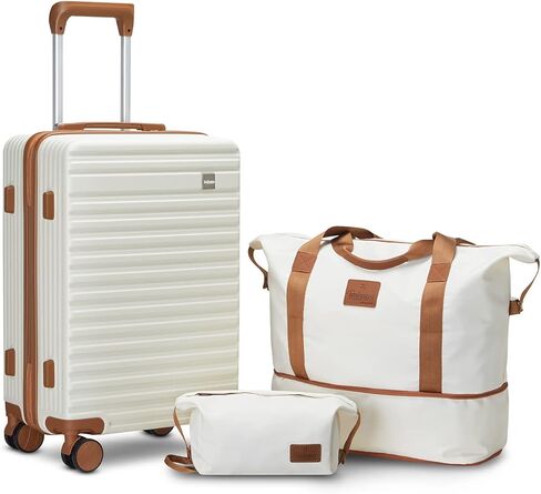 imiomo Carry on Luggage Sets,24 Inch Expandable Carry-on Suitcase with Spinner Wheels,Hard Shell Lightweight Rolling Travel Luggage with TSA Lock(White) in Saudi Arabia
