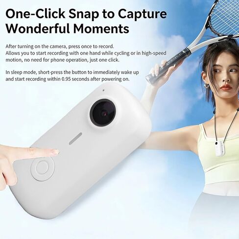 Yunseity Wearable Action Camera, 1080P FHD WiFi Portable Body Camera with Magnetic Lanyard, for Outdoor Sports Travel Security Cycling in Kuwait
