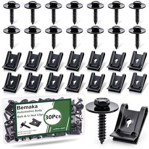 30pcs m4.2 براغي الحاجز ومقاطع u-nut ، مقاطع متعددة الأدوات للسيارات و u مقاطع لمعظم السيارات محرك رشاش درع المقاطع بديل in Kuwait