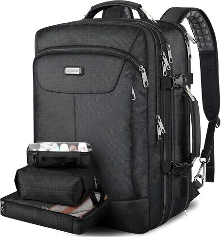 Carry on Backpack, 40L Flight Approved Large Travel Laptop Backpack with USB Charge Port, 18 Inch TSA Friendly Computer Daypack College Overnight Weekender Extra Large Backpack for Men Women, Black in Kuwait