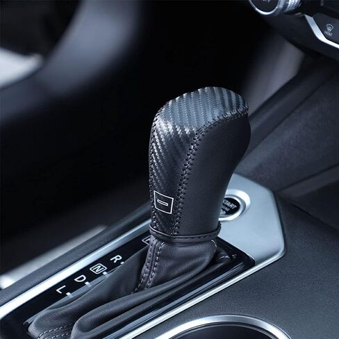 XITER For Genuine Leather Gear Shift Knob Cover Car Protect Accessories Case For Nissan Versa 2019 2020 2021 2022 2023 2024 2025 (Black Stitches) in Kuwait