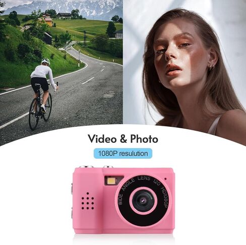 كاميرا رقمية 1080 بكسل، كاميرا رقمية مدمجة للتصوير والتقاط الصور، كاميرا صغيرة الحجم، فلاش مدمج و5 تأثيرات مرشح، خفيفة الوزن (SENECESLIypaiozhtg3-7P) in Kuwait
