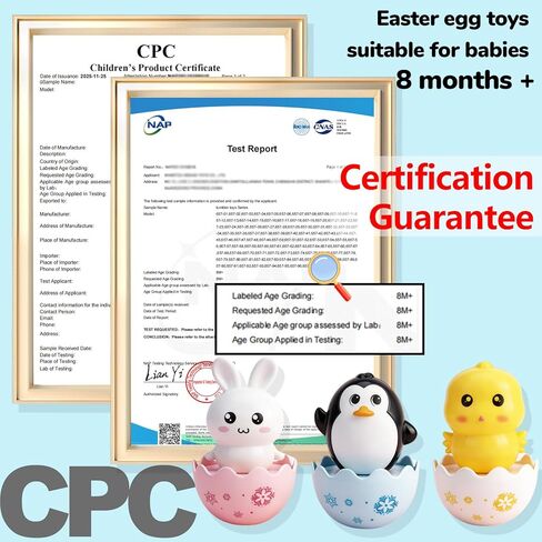 Lukax Baby Easter Egg Toys - Bunny Chick Baby Easter Basket Stuffer, Plastic Easter Egg Toys with Rattles, Toddler Easter Egg Basket Toys for Age 8 Month+ in Kuwait