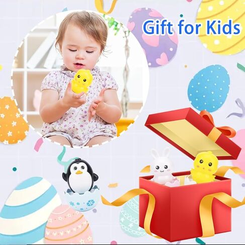 Lukax Baby Easter Egg Toys - Bunny Chick Baby Easter Basket Stuffer, Plastic Easter Egg Toys with Rattles, Toddler Easter Egg Basket Toys for Age 8 Month+ in Kuwait