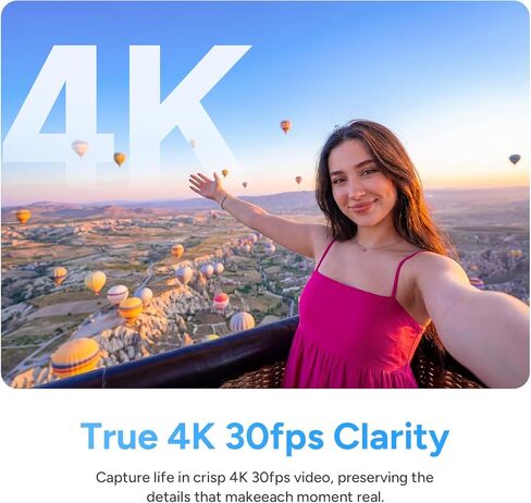 كاميرا SJCAM C100PRO 4K POV Action، كاميرا إبهام خفيفة للغاية 32 جرام، كاميرا POV مغناطيسية يمكن ارتداؤها لمدونات الفيديو، مقاومة للماء 30 متر تحت الماء، 5G WiFi، كاميرا فيديو صغيرة محمولة للسفر، أسود in Kuwait