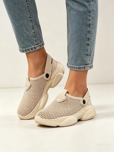 Women's Mesh Slip-On Walking Shoes, Breathable Two-Way Back Strap Platform Sneakers, Lightweight Comfortable Casual Sandals Sneakers in Saudi Arabia