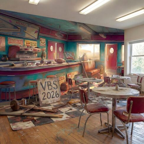 Tingjoo 15.8 × 8.5ft ورشة عمل Junkyard موضوع خلفية البوليستر النسيج VBS خلفية التصوير الفوتوغرافي مع الحلقات وحبل لورشة عمل Junkyard موضوع الديكور صور الدعائم in Kuwait