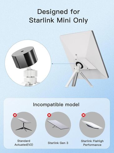 محول ثلاثي القوائم عالمي متوافق مع محول الأنابيب Starlink Mini الجديد والقديم، محول تثبيت ثلاثي القوائم من سبائك الألومنيوم مع 1/4 بوصة و3/8 بوصة للحوامل الثلاثية والمشابك والأقواس in Kuwait