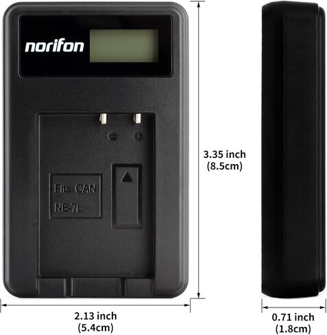 شاحن USB Norifon NB-7L LCD لكاميرات Canon PowerShot G10 وPowerShot G11 وG12 وSX30 وغيرها in Kuwait