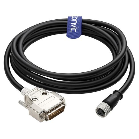 M12 to DB15 Shielded Data Cable for Cognex Industrial Camera CCB-PWRIO-MOD-05 7000 Series M12 12 Pin A Code Female to DB15 Male (3M) in Kuwait