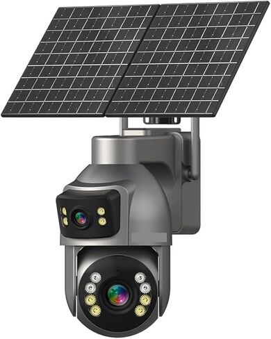 AOV 4G Solar Camera 24/7 Recording Built-in Battery 2 -Screen 20X Zoom Camera Outdoor 8MP Auto Tracking 20W(4G 20X Zoom 128G TF) in Saudi Arabia