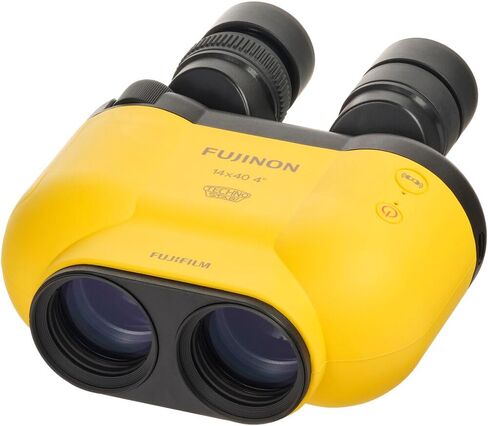 منظار Fujifilm Fujinon Techno-Stabi TS-X مقاس 14x40 لتثبيت الصورة، باللون الأصفر مع شريحة تصميم الذروة + 4 بطاريات AA من Ansmann + المزيد من الملحقات in Kuwait
