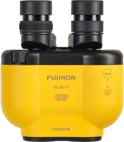 منظار Fujifilm Fujinon Techno-Stabi TS-X مقاس 14x40 لتثبيت الصورة، باللون الأصفر مع شريحة تصميم الذروة + 4 بطاريات AA من Ansmann + المزيد من الملحقات in Kuwait