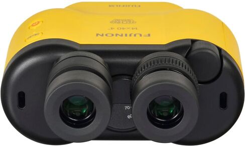 منظار Fujifilm Fujinon Techno-Stabi TS-X مقاس 14x40 لتثبيت الصورة، باللون الأصفر مع شريحة تصميم الذروة + 4 بطاريات AA من Ansmann + المزيد من الملحقات in Kuwait