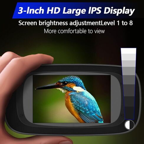 مناظير رقمية من بانابوي، فيديو 4K QHD، صور 48 ميجابكسل، تكبير رقمي 8X، شاشة IPS 3 بوصة، مع بطارية 5000 مللي أمبير في الساعة ودعم تخزين 128 جيجابايت، لمشاهدة الطيور والتخييم والمشي لمسافات طويلة ومشاهدة الحياة البرية in Kuwait
