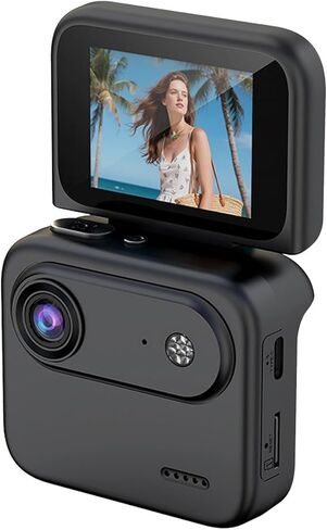 EBTOOLS 4K Action Camera, 2 Inch Flip Screen with 143 Wide Angle Lens, Built in Stabilization, 6 Hours Recording, 1080P Video, for Cycling, Skateboarding and Vlogging (White) in Kuwait