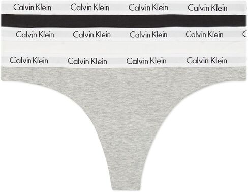 سراويل داخلية نسائية من Calvin Klein مصنوعة من القطن بشعار Carousel، حزمة متعددة، أسود/رمادي منقط/Small Buff Check Obsess in Saudi Arabia