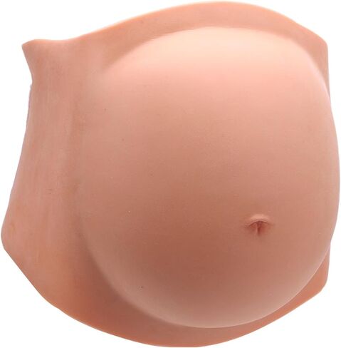 YUYTE Silicone Fake Pregnant Belly Bump, Artificial Baby Bump Adjustable Lightweight Soft for Parties Performances, Training, Memory Foam Filling Costumes for Actor Maternity(Yellow) in Kuwait