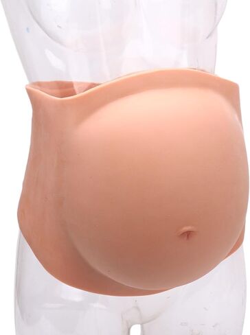 YUYTE Silicone Fake Pregnant Belly Bump, Artificial Baby Bump Adjustable Lightweight Soft for Parties Performances, Training, Memory Foam Filling Costumes for Actor Maternity(Yellow) in Kuwait