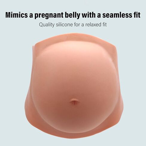YUYTE Silicone Fake Pregnant Belly Bump, Artificial Baby Bump Adjustable Lightweight Soft for Parties Performances, Training, Memory Foam Filling Costumes for Actor Maternity(Yellow) in Kuwait