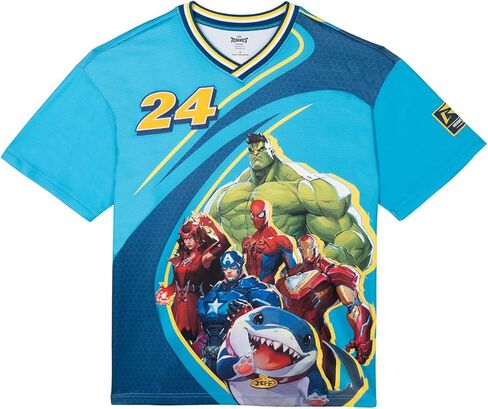 Marvel Mesh Soccer Jersey Athletic T-Shirt Toddler to Adult Sizes (2T - 2XL) in Saudi Arabia