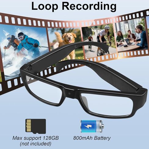 نظارات الكاميرا 1080P HD نظارات الفيديو الذكية التي يمكن ارتداؤها النظارات الرياضية في الهواء الطلق تسجيل عمل الكاميرا لركوب الدراجات النارية والمشي لمسافات طويلة وركوب الدراجات in Kuwait