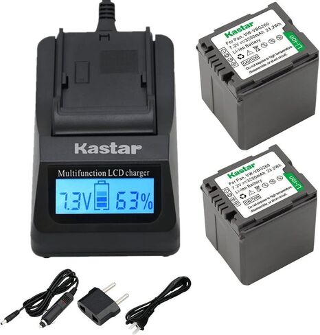 شاحن Kastar سريع و2 بطارية VW-VBG260 بديلة لباناسونيك AG-AC7 AG-AF100 AG-HMC40 AG-HMC80 HDC-HS250 HDC-HS300 HDC-HS700 HDC-SD600 HDC-SD700 HDC-SDT750 HDC-TM300 HDC-TM700 SDR-H80 كاميرا in Kuwait