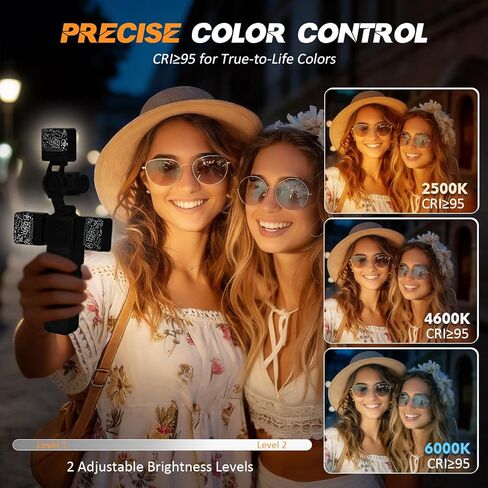 3 قطع من ضوء ملء السيلفي المغناطيسي متوافق مع DJI Osmo Pocket 3، مصباح فيديو LED صغير قابل لإعادة الشحن مع 3 أوضاع ألوان وسطوع قابل للتعديل، 6500K، بطارية 500 مللي أمبير، قاعدة حذاء بارد سريعة التحرير. in Kuwait