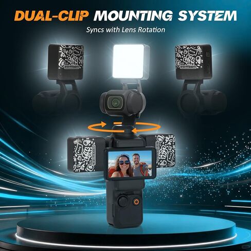 3 قطع من ضوء ملء السيلفي المغناطيسي متوافق مع DJI Osmo Pocket 3، مصباح فيديو LED صغير قابل لإعادة الشحن مع 3 أوضاع ألوان وسطوع قابل للتعديل، 6500K، بطارية 500 مللي أمبير، قاعدة حذاء بارد سريعة التحرير. in Kuwait