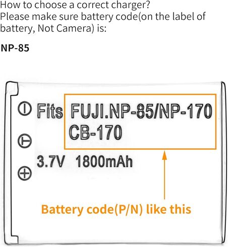 شاحن USB Norifon NP-85 LCD لكاميرا Fujifilm FinePix SL1000 وFinePix SL240 وSL245 وSL260 وSL280 وSL300 وSL305 والمزيد in Kuwait