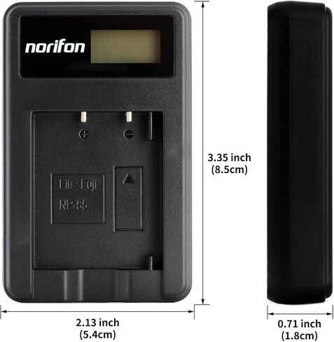 شاحن USB Norifon NP-85 LCD لكاميرا Fujifilm FinePix SL1000 وFinePix SL240 وSL245 وSL260 وSL280 وSL300 وSL305 والمزيد in Kuwait