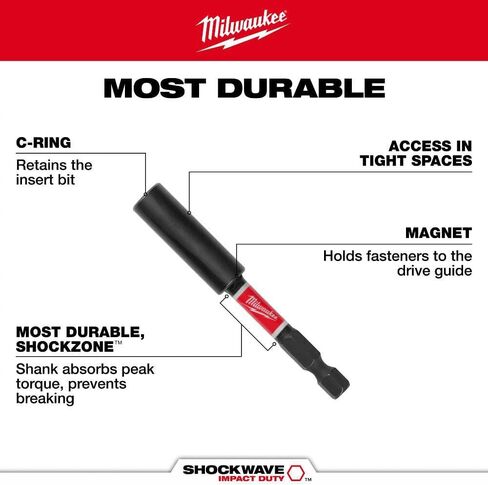 MILWAUKEE ELEC TOOL 48-32-4511 Shockwave 6" Bit Holder in Saudi Arabia