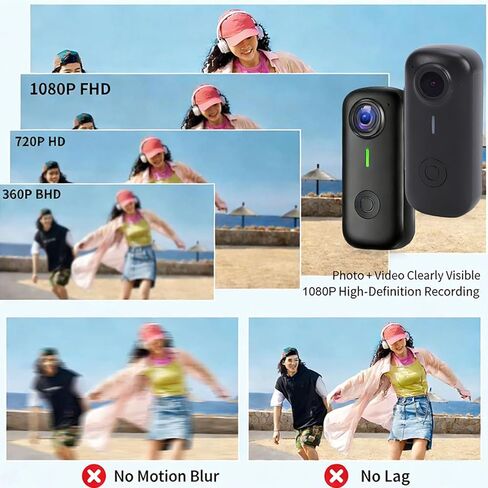كاميرا LICAEVEY Action، كاميرا فيديو 1080P FHD WiFi مقاومة للماء يمكن ارتداؤها مع حبل مغناطيسي، عدسة زاوية واسعة 120 درجة لمدونات الفيديو ورياضات السفر in Kuwait