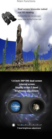 للمنظار الاحترافي HD 1080P| تلسكوب الواقع الافتراضي ثلاثي الأبعاد للرؤية الليلية | تكبير رقمي 7X| المدمج في بطارية 3000 مللي أمبير مثبتة على الرأس للصيد والتخييم نظارات تكتيكية معدات المراقبة الليلية in Kuwait