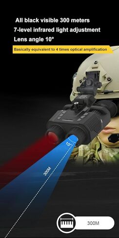 للمنظار الاحترافي HD 1080P| تلسكوب الواقع الافتراضي ثلاثي الأبعاد للرؤية الليلية | تكبير رقمي 7X| المدمج في بطارية 3000 مللي أمبير مثبتة على الرأس للصيد والتخييم نظارات تكتيكية معدات المراقبة الليلية in Kuwait