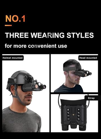 for Binoculars Professional |360P Night Vision Enhancement| 3D Night Vision VR Telescope |8X Digital Zoom| Starlight-Level Sensor |Head-Mounted in Kuwait