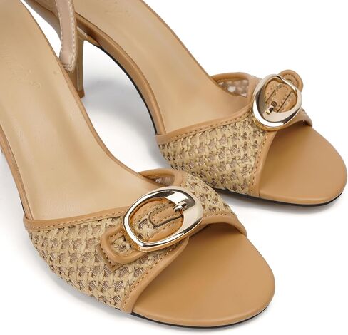 Vertundy Women's Slingback Kitten Heels Low Heel Square Open Toe Sandal Heels Fahion Dressy Women Shoes in Saudi Arabia