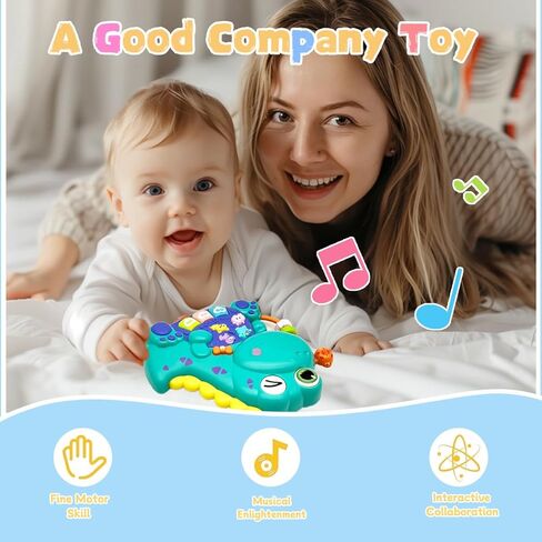 Baby Musical Toys for 1 Year Old Boys and Girls, Piano Keyboard Light Up Musical Toys for Toddlers 1-3 , Early Learning Educational Infant Toys Gifts for 12-18 Months (Dinosaur) in Kuwait