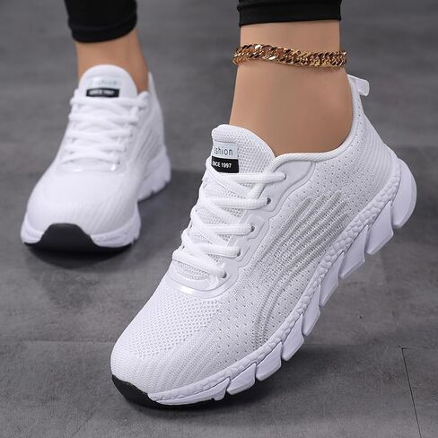 Slip On Walking Shoes for Women Breathable Knit Casual Sneakers Lightweight Platform Running Shoes Slip Resistant in Saudi Arabia